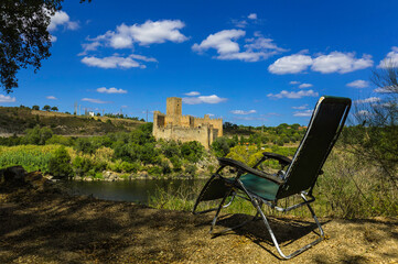 Templar castle of Almourol located in an isle in the middle of the Tagus river