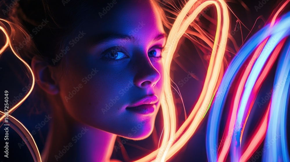 Poster a student experiments with different lighting techniques to create a stunning effect in their photog