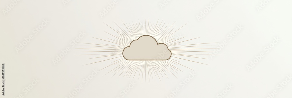 Aufkleber a stylized cloud icon is surrounded by gentle rays, offering a clean and modern look ideal for digit
