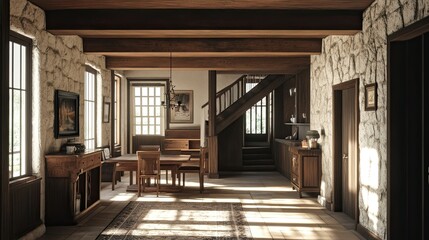 Fototapeta premium Stone House Interior 