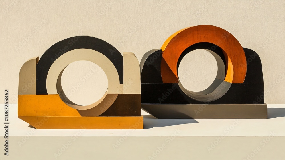 Poster abstract round shape design forming two zeros - the numbers on a wall