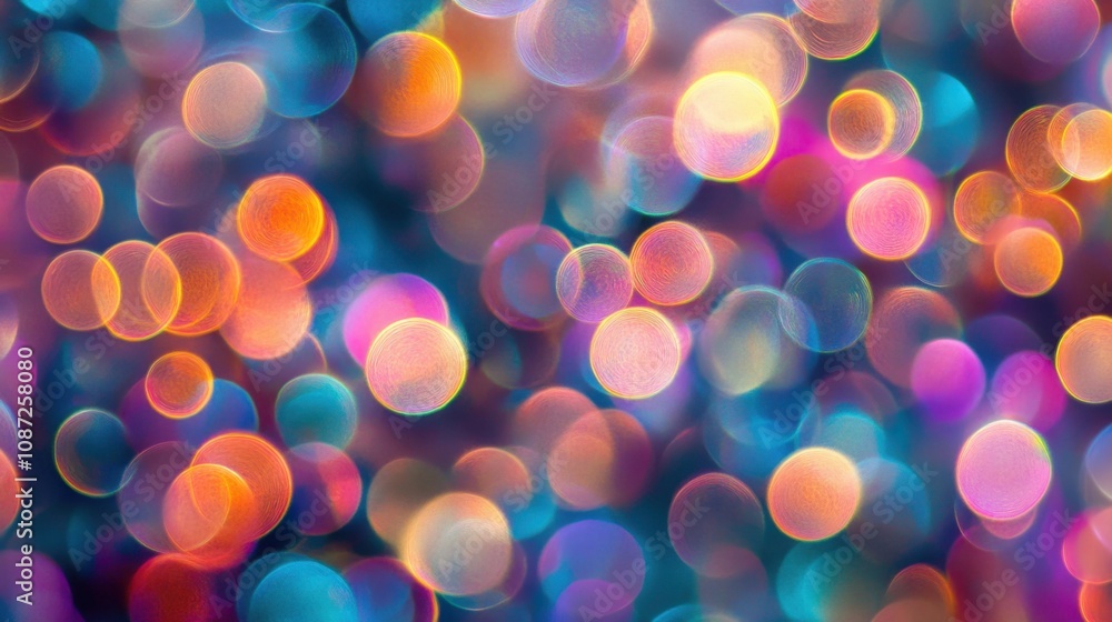 Poster soft glowing circles of warm light in vibrant shades, creating a festive bokeh effect ideal for new 