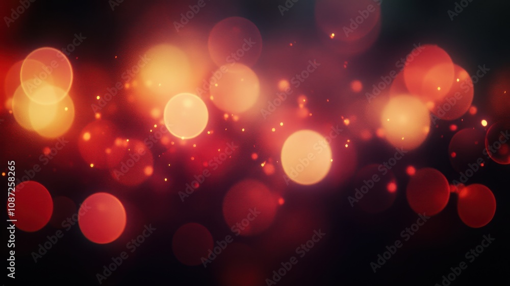 Poster soft glowing circles of warm light in vibrant shades, creating a festive bokeh effect ideal for new 