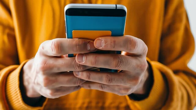 Person making an online payment using a credit card.