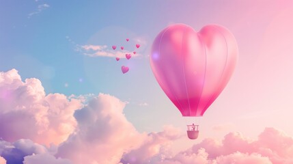 Obraz premium Love Balloon in the Sky