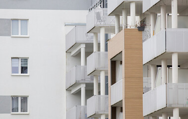 Multi-family apartment block with lots of windows