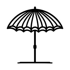 Fototapeta premium Simple Vector Icon of a Parasol – Logo Design Illustration
