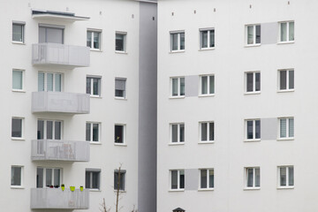 Multi-family apartment block with lots of windows