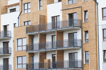 Multi-family apartment block with lots of windows