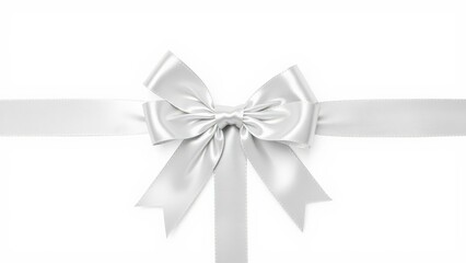 Fototapeta premium Elegant White Bow Ribbon Gift Wrapping Decoration Perfect for Special Occasions