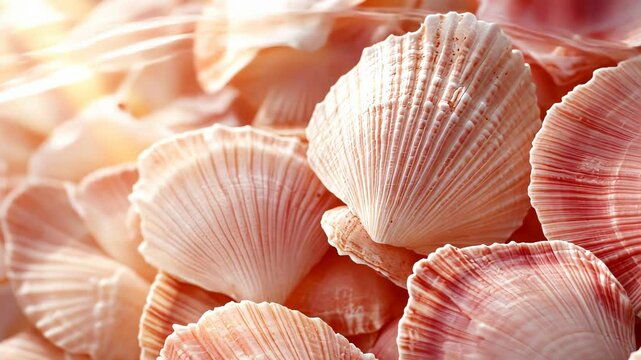 Seashells Close-up: A Pink Paradise of Coastal Beauty