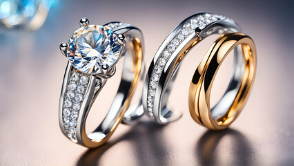 Gorgeous wedding rings, fancy jewels design, wedding ring design, diamond wedding rings, ai generated