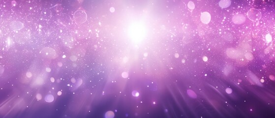 Obraz premium Radiant cosmic light with sparkling purple bokeh for mystical holiday design