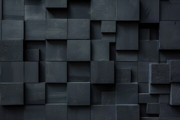 Black Square Tiles Form Geometric Pattern on Wall Perfectly