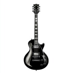 Fototapeta premium A sleek black electric guitar designed for music performance and creativity.