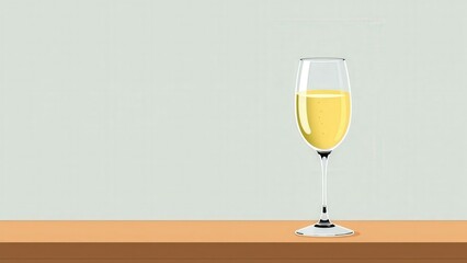 Elegant Wine Glass with Golden Wine: Perfect for Celebrations, Gourmet Dinners, and Sophisticated Decor