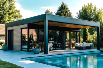 Pergola en métal et bois