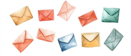 Philatelic Week Watercolor envelopes collection for colorful and creative designs