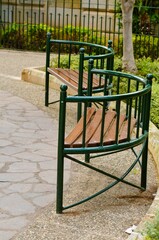 Unique Curved Bench Design in a Tranquil Park Setting