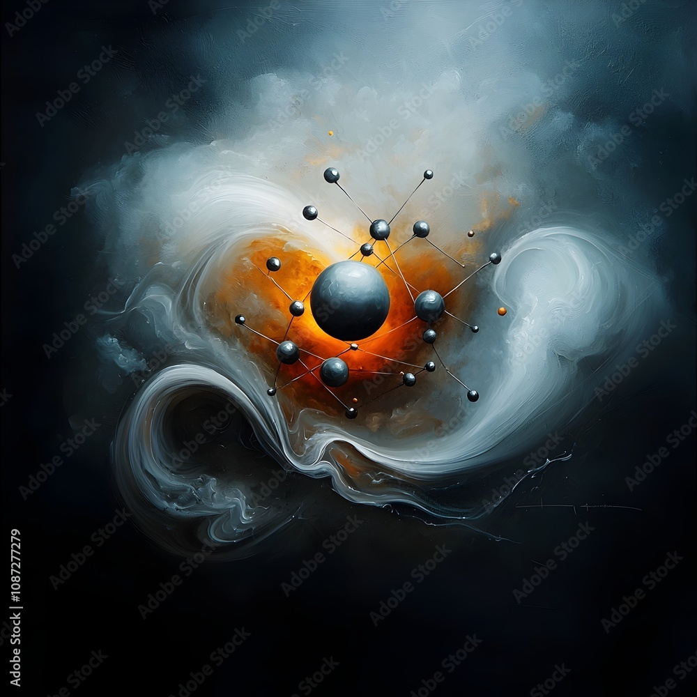 Poster captivating cosmic molecular symphony a striking visual representation of the hidden beauty within t