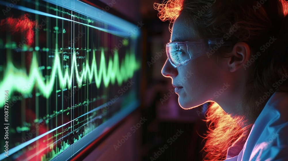 Poster a scientist studies sound waves and echoes in a lab highlighting the importance of understanding aco