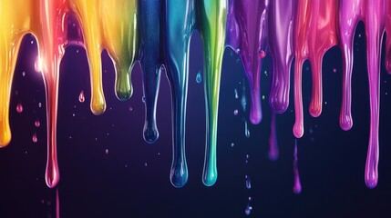 Naklejka premium Dripping Rainbow Paint