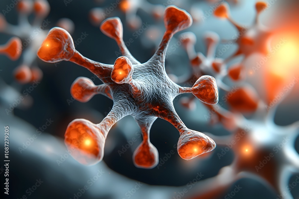 Poster captivating microscopic view showcasing the intricate molecular structures delicate geometric lattic