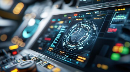 Obraz premium Advanced AI Control Panel in a Modern Setting