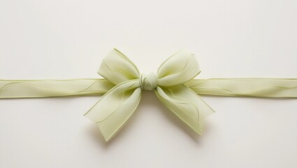 Fototapeta premium A solitary and exquisitely satin ribbon bow, centered on a white background