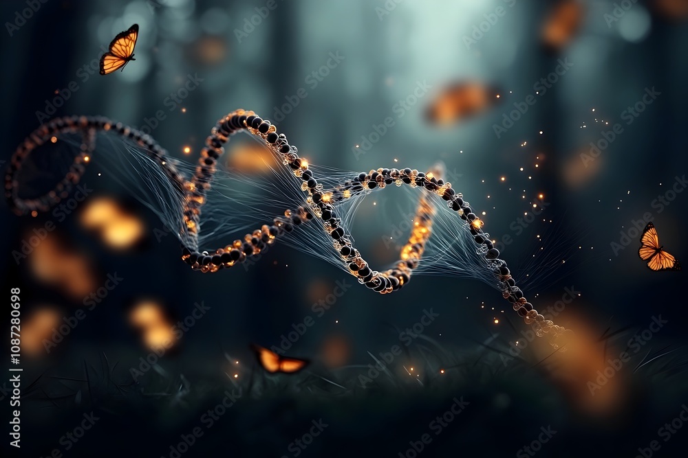 Aufkleber mystical and otherworldly visualization of the complex molecular underpinnings of life featuring int