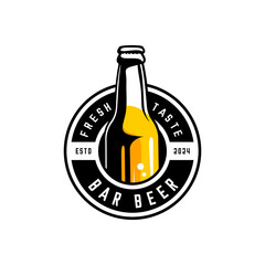 A bottle of beer logo vector 