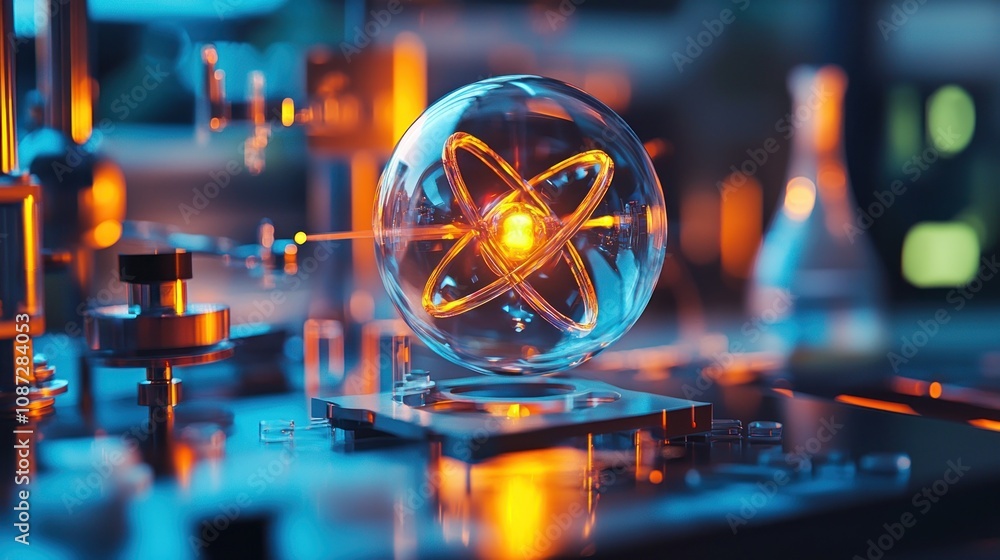 Poster a physics lab experiment focusing on the behavior of electrons in different materials, showcasing th