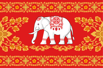 elephants pattern,thai pattern. seamless ,Traditional ethnic,thai pattern,fabric pattern for textiles,rugs, wallpaper,clothing, sarong, batik,wrap,embroidery,print,background,cover, illustration