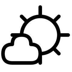 icon, cloudy sun, bright afternoon