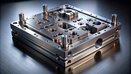 A precision engineered metal mold with intricate details, showcasing the craftsmanship and functionality of industrial design.