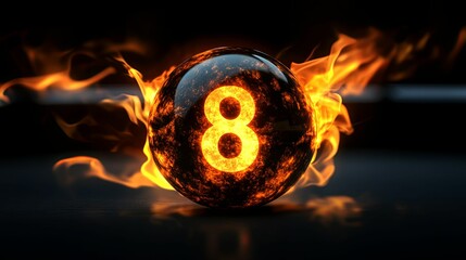 Fiery Orb Enveloping Number Eight In Flames