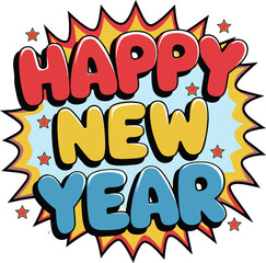 Happy  New Year text Vector Design