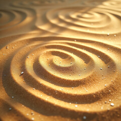 Curl pattern on sand background