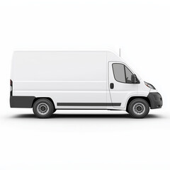 Cargo White Van Isolated on White Background