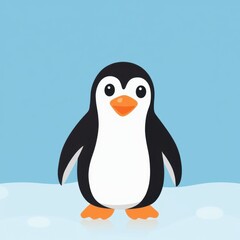 Obraz premium Cute Penguin Icon with Orange Beak and Feet