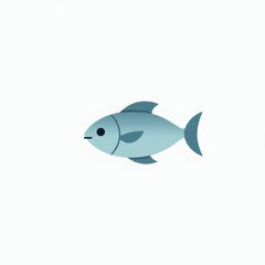 Minimalist Vector Icon of a Swimming Fish