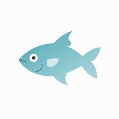 Fototapeta premium Minimalist Vector Icon of a Swimming Fish