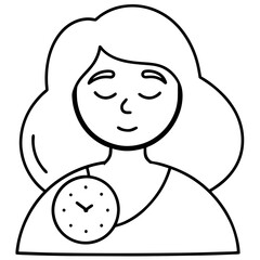 sleepy woman with clock