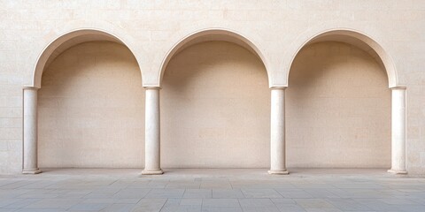 Elegant architecture featuring three smooth arches with minimalistic design.