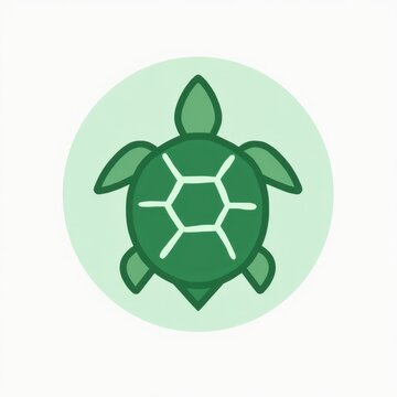 Minimalist Turtle Shell Icon with Hexagonal Pattern