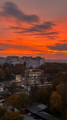 Naklejka premium sunset in the city