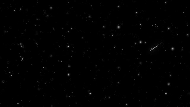 Twinkling and shooting Stars effect on Black screen background
