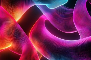 Fototapeta premium Vibrant Abstract Waveforms: A Dance of Color and Light