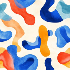 Obraz premium Abstract coral reef pattern in vibrant blue and orange design - seamless pattern texture png