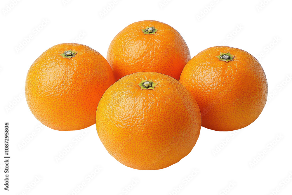 Poster Fresh oranges arranged in a cluster n isolated 